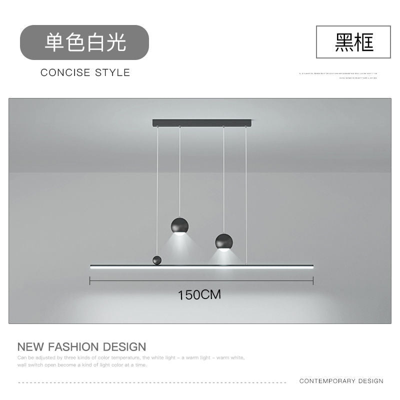 Creative restaurant light led chandelier simple modern master bedroom light long dining table bar Zhongshan Lighting Direct Sales Factory