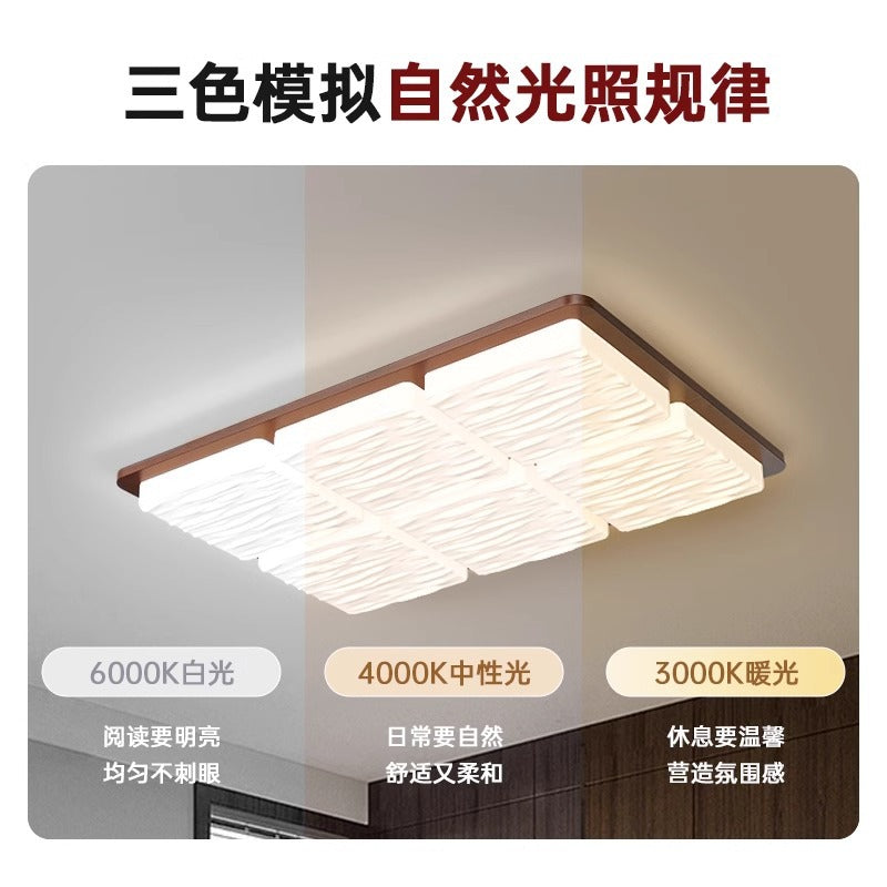 Medieval style living room light Japanese style wabi-sabi wind bedroom lighting retro walnut hall main light whole house package lighting