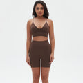 European and american seamless yoga set: camisole, racerback sports bra, high-waisted butt-lifting leggings, and workout two-piece outfit