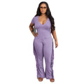 new cross-border european and american  hot-selling women's retro slim-fit one-piece tassel casual jumpsuit