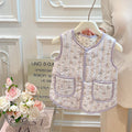 Autumn/winter girls' trendy quilted padded vest - korean style warm outerwear for baby girls - kids' fashion clothing