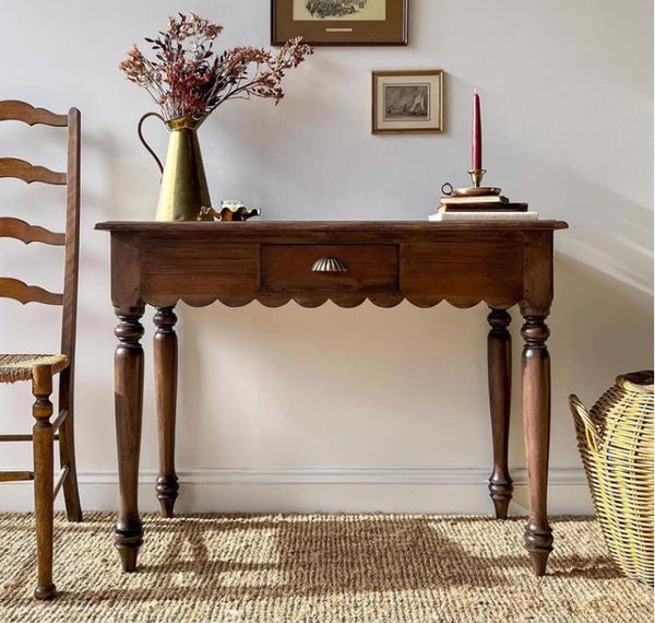 American rural small apartment solid wood desk household simple writing desk designer retro study table