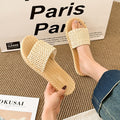 Ethnic style imitation straw travel hemp bottom women's sandals trendy outwear flip-flops fashioncasualsweet style beach women's slippers
