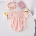 Baby girl summer outfit korean style lace collar short sleeve princess romper infant summer short sleeve bodysuit fashion onesie