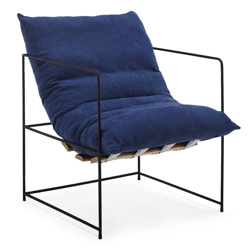 Scandinavian simple lazy sofa fabric iron single lounge chair lunch break accessible luxury reading casual chair bedroom office