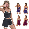 Amazon cross-border fashion pajamas for women summerv neck suspender lacesexy home wear suitexport independent station