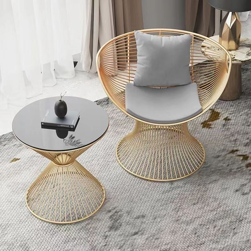 New arrivalins style iron casual single sofa coffee table suitaccessible luxuryfor home balcony table sofa chair combination