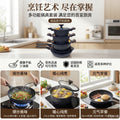 Outdoor cookware set - granite cast aluminum cookware, non-stick, household aluminum maifan stone double-layer composite base