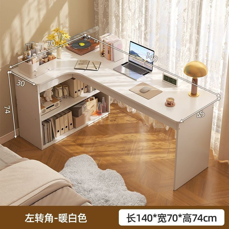 Computer desk desktop for home bedroom bookshelf all-in-one student study writing desk corner multifunctional office desk