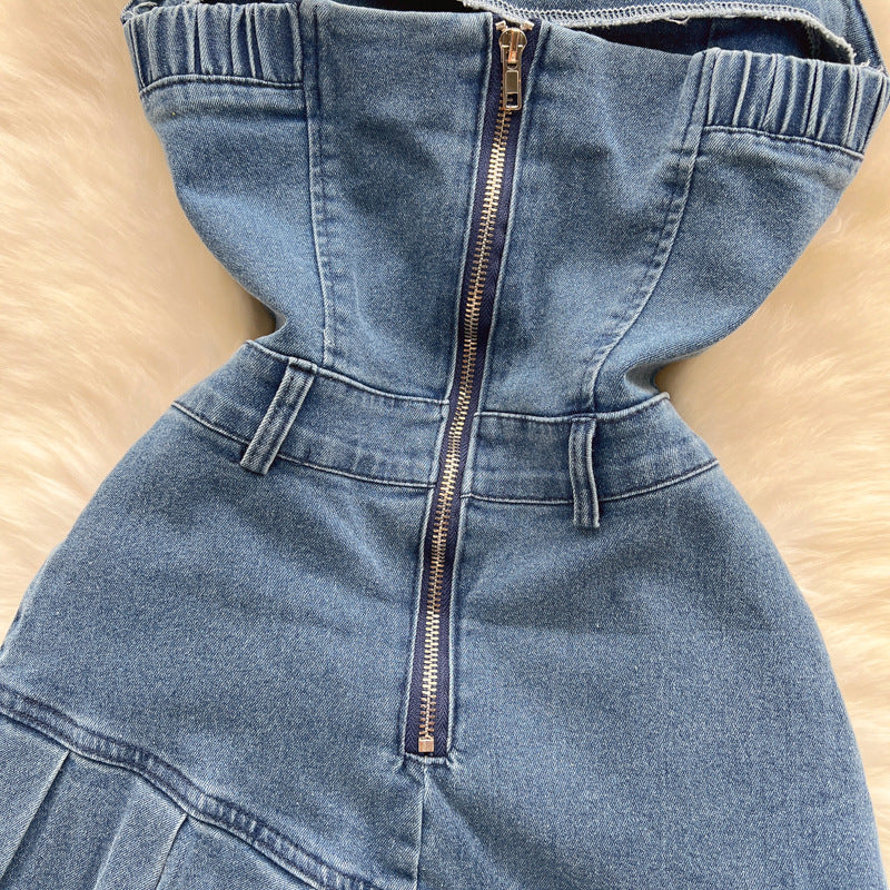 Pure desire sexytube topdress women's outwearsummernew arrival silmslimming look denim a-line short skirt