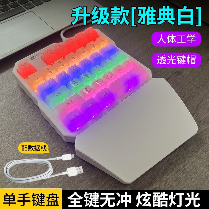 Longweishi k109 one-handed gaming mechanical keyboard gun god throne left-hand keypad mobile game external amazon