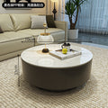 Minimalist slate combination coffee table small apartment simple modern light luxury high-end round living room for home black popular