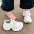 Chunky platform sneakers for women - 2026 spring new arrival: breathable mesh, lightweight, height-boosting, casual athletic running shoes for petite women