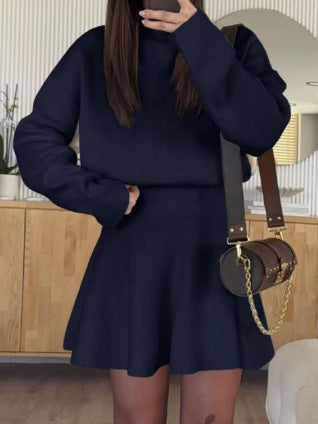 2025 new european and american casual resort style knit long sleeve mini dress women's autumn/winter amazon independent store