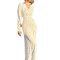summer new women's clothing: cross-border export fashionable european and american style dress - elegant v-neck printed maxi dress