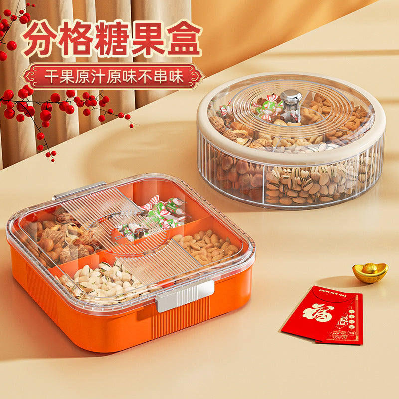 Fruit platter living room for home candy box coffee table fruit platter multi-layered grid festive nuts snacks transparent dried fruit box