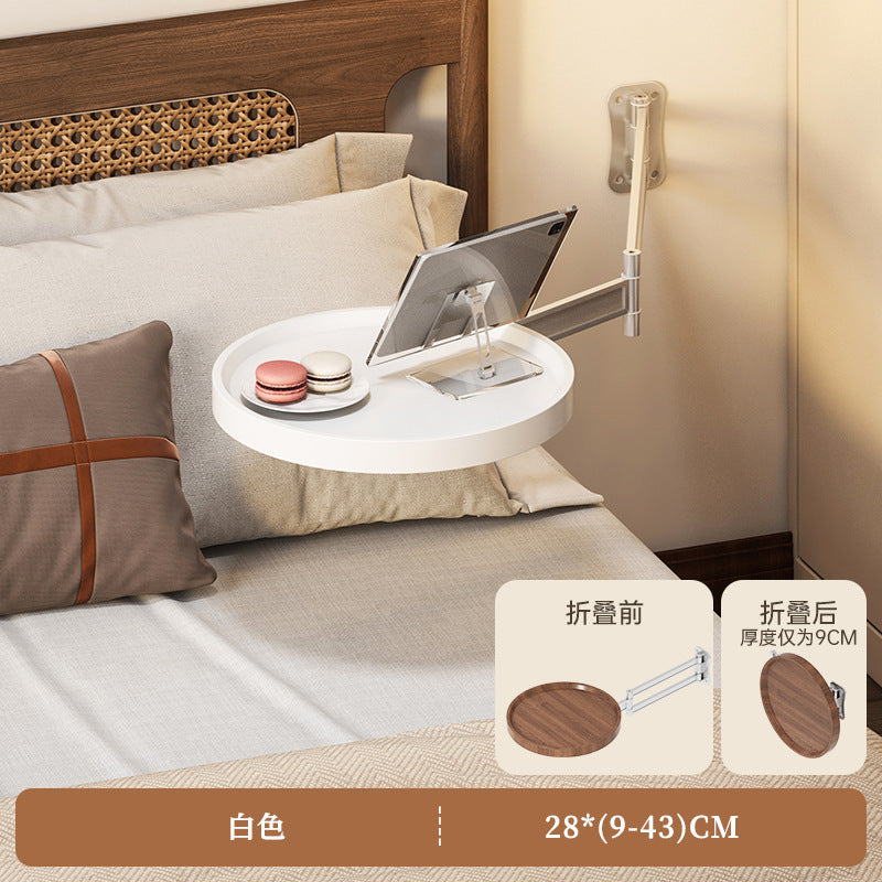 Foldable coffee table small round table creative suspended side table living room side table for home bedroom wall hanging bedside storage table