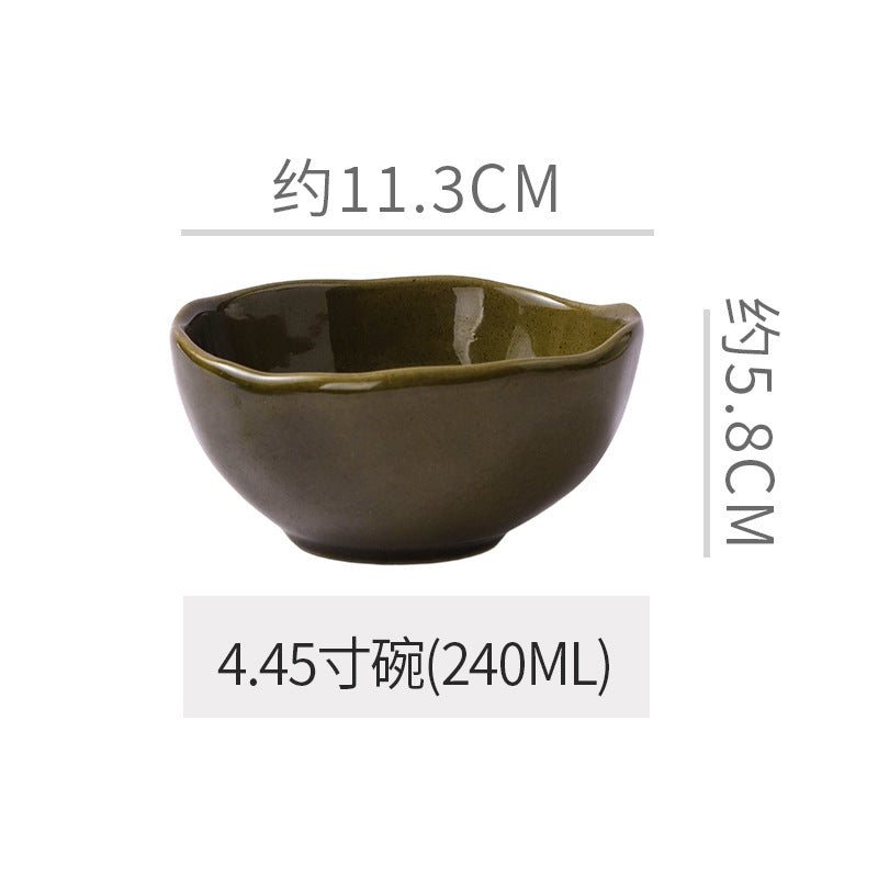 Creative ceramic special-shaped bowls, plates and tableware combination stylishclassy sense kiln-turned ceramic plate western food steak plate