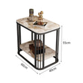 Italian light luxury modern slate side table small coffee table balcony living room for home small apartment casual suspended double-layer tea table