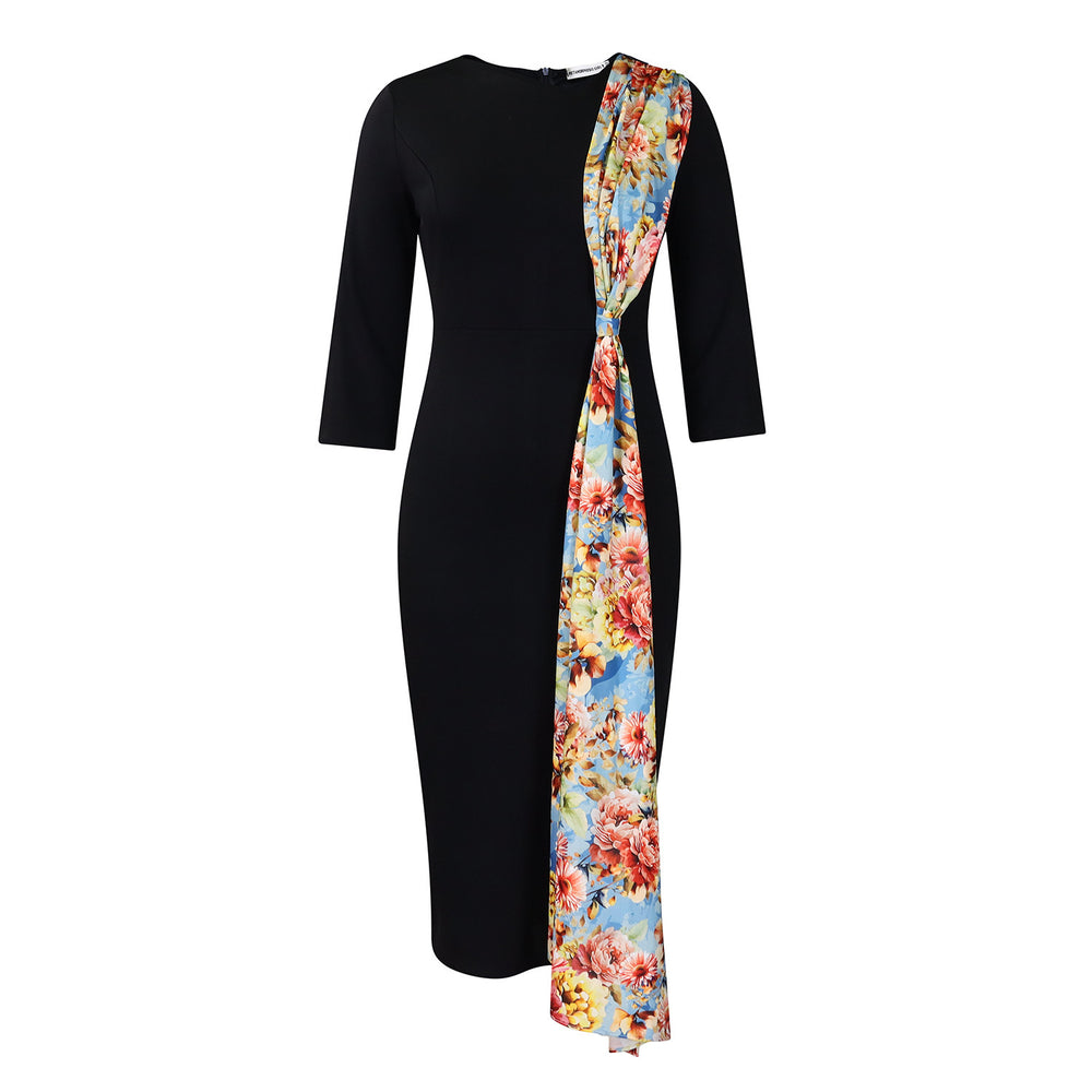 D539exportplus size women's clothing   elegantolelegant pencil skirt hip-covering patchwork african dress