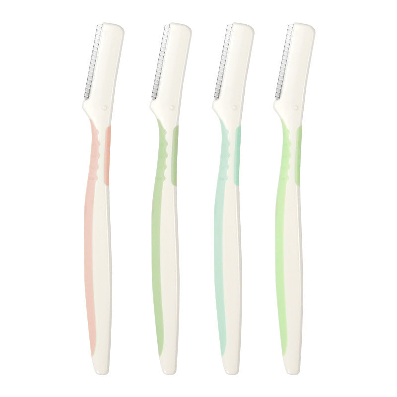 Rhino straight handle wide distance eyebrow trimmer protective net stainless steel women's eyebrow razor beginner beauty tool wholesale