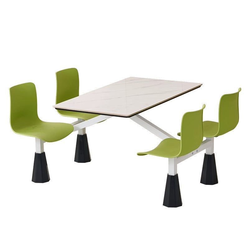 Company school canteen dining table and chair combination staff and students 4 people 6 people dining room table and chair commercial dining table and chair conjoined