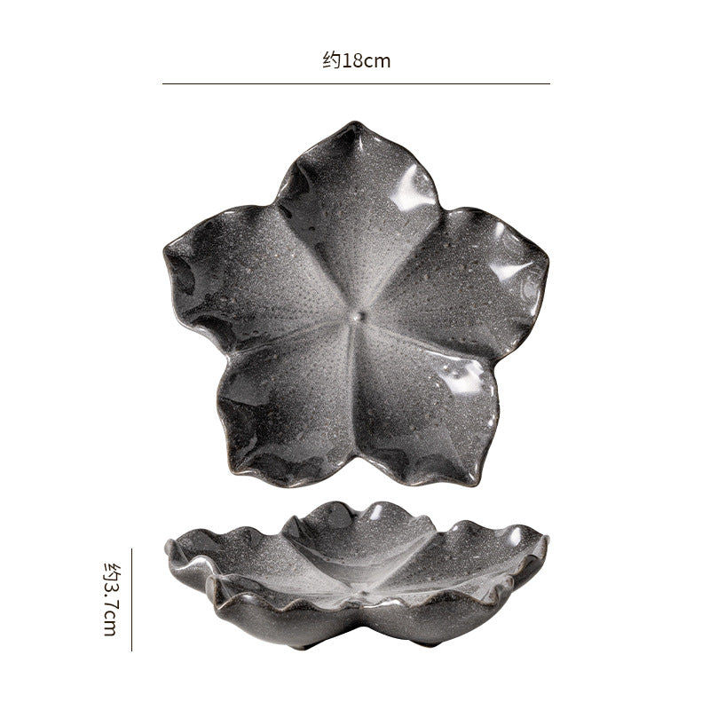 Insstylish five-pointed petal ceramic plate entrance jewelry display tray internet celebrity props storage plate