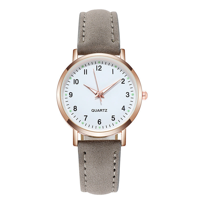 Women's luminous digital retro nubuck leather casual quartz watch - night glow vintage style