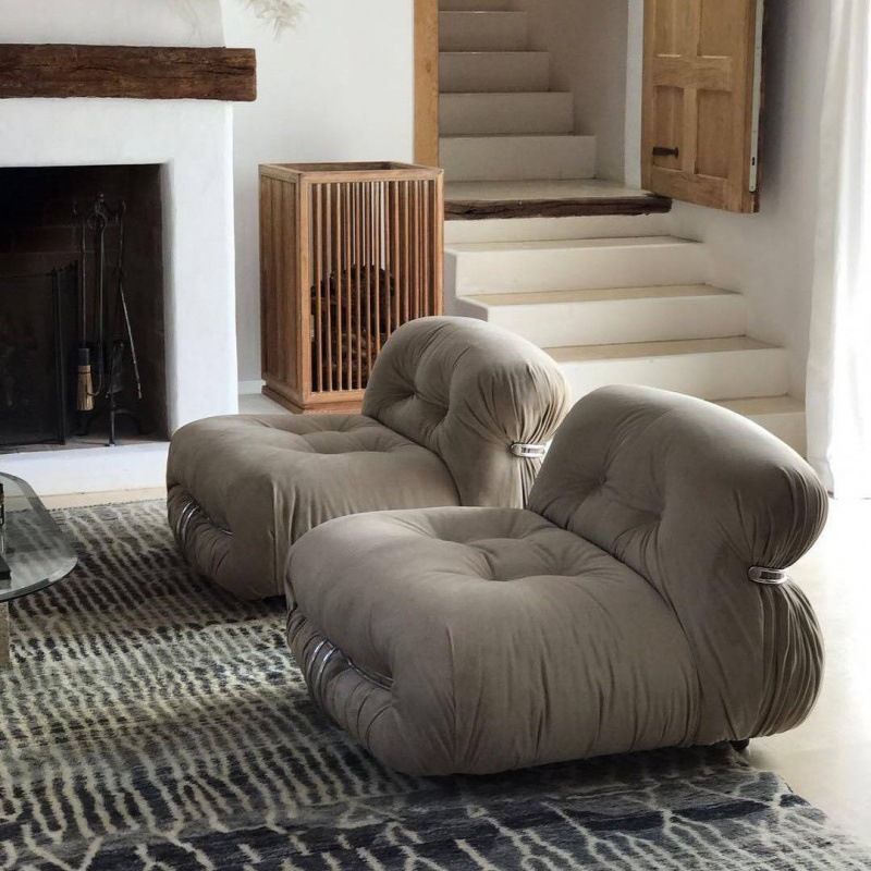 Li scandinavian designer hippo sofa retroaccessible luxury casual lazy cashmere casual single sofa chair solid wood