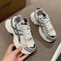 Chunky platform sneakers for women, 2026 new spring/summer collection, breathable mesh, student running shoes, trendy street style, lightweight casual athletic shoes