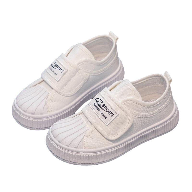Girls' shell toe canvas shoes breathable boys' athletic sneakers  new spring/autumn kids' casual white shoes trendy