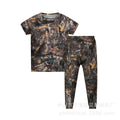 Long-sleeve t-shirt boy's set - spring/autumn crew neck outdoor sports jungle adventure bionic camouflage outfit - long pants & long-sleeve top