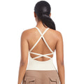 New arrival cross-border double-sided nylon pure color beautiful back cross sports intimates running fitness yoga wear vest tops women