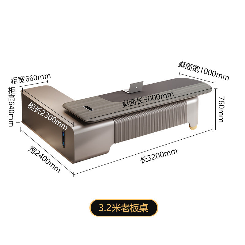 President's desk, executive desk, ceo desk, minimalist luxury chairman's office furniture, high-end office desk and chair set