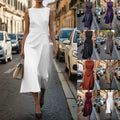 2025 new arrival: women's sleeveless crew neck fashionable casual maxi dress for summer - perfect for cross-border e-commerce, independent websites, and amazon