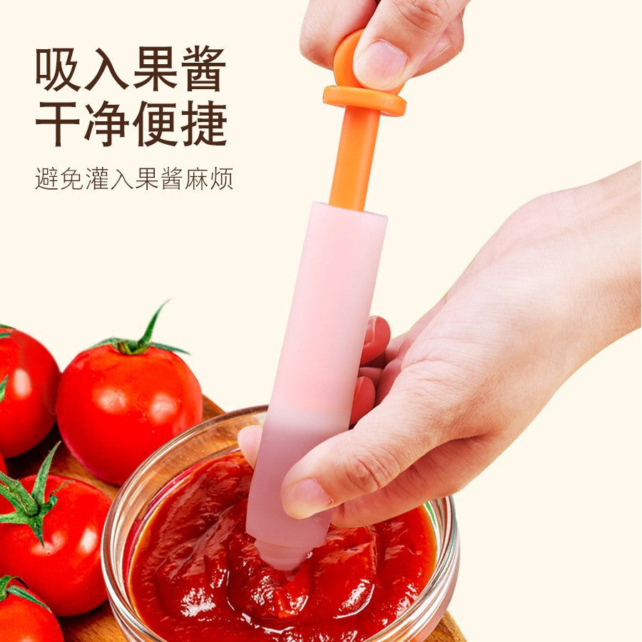 Silicone piping pen 4-head set, chocolate cream piping nozzle, cake baking cookies, dessert decoration writing pen