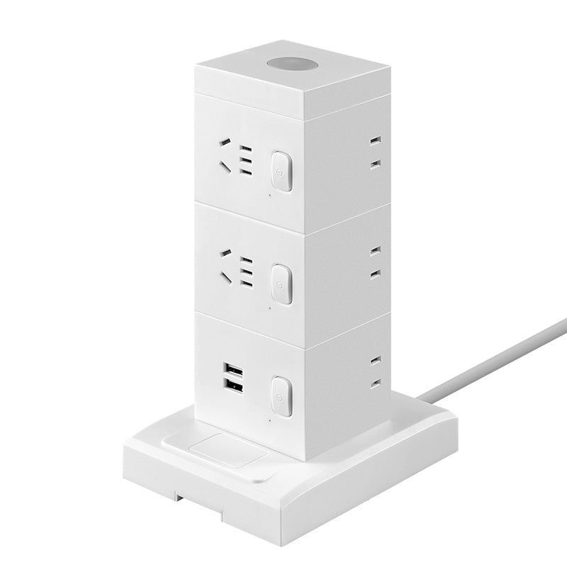 Vertical multi-function socket usb switch socket high power with wire night light wiring board sub-control anti-overload power strip