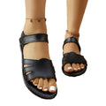 New plus size one-strap flat sandals women's foreign trade velcro roman style beach sandals slippers wholesale