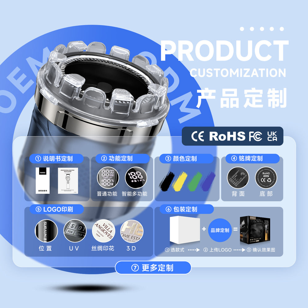 wholesale men's inch head artifact electric digital display model for shaving inch head special 2025 new hairdressing device