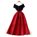 French style women's evening gown 2025 new collection - high-end one-shoulder patchwork waist-defining jacquard a-line maxi dress
