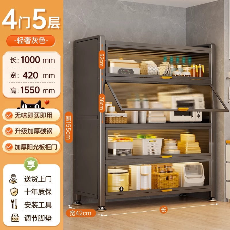 Kitchen storage rack floor-standing multi-layer dust-proof storage cabinet for home multifunctional cupboard sideboard cupboard storage cabinet