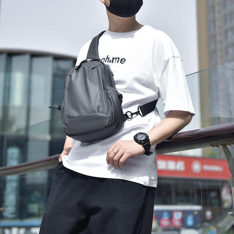 Cross-border fashion men's breast bag fashion casual shoulder messenger bag large capacity men's oblique backpack sports trend direct sales