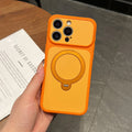 Suitable for contrasting color skin feel rotating magnetic holder apple 17 mobile phone case iphone18promax anti-fall hard case 16