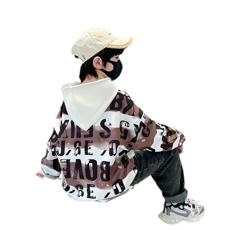 Children's clothing boys spring clothing sweatshirt spring & fall new arrivalchildrentopsspring boys handsome street trendy