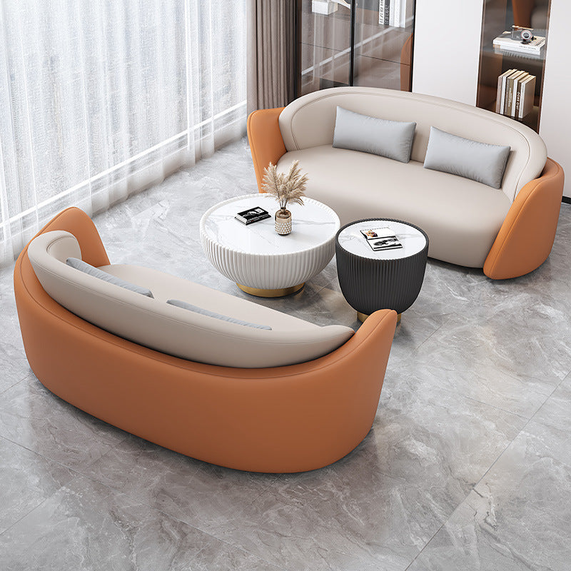 Sales office reception and negotiation rest area sofa chair office business reception and reception three-slot negotiation table and chair combination