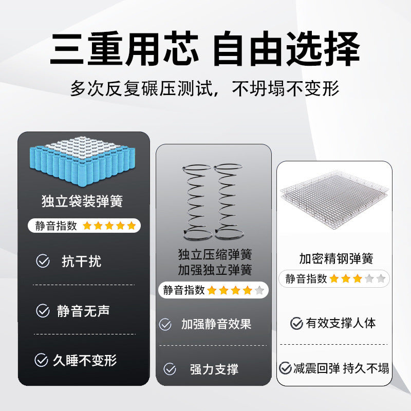 Spring mattress 20cm thick double 1.5m 1.8 meters hotel household latex soft cushion coconut palm hard cushion