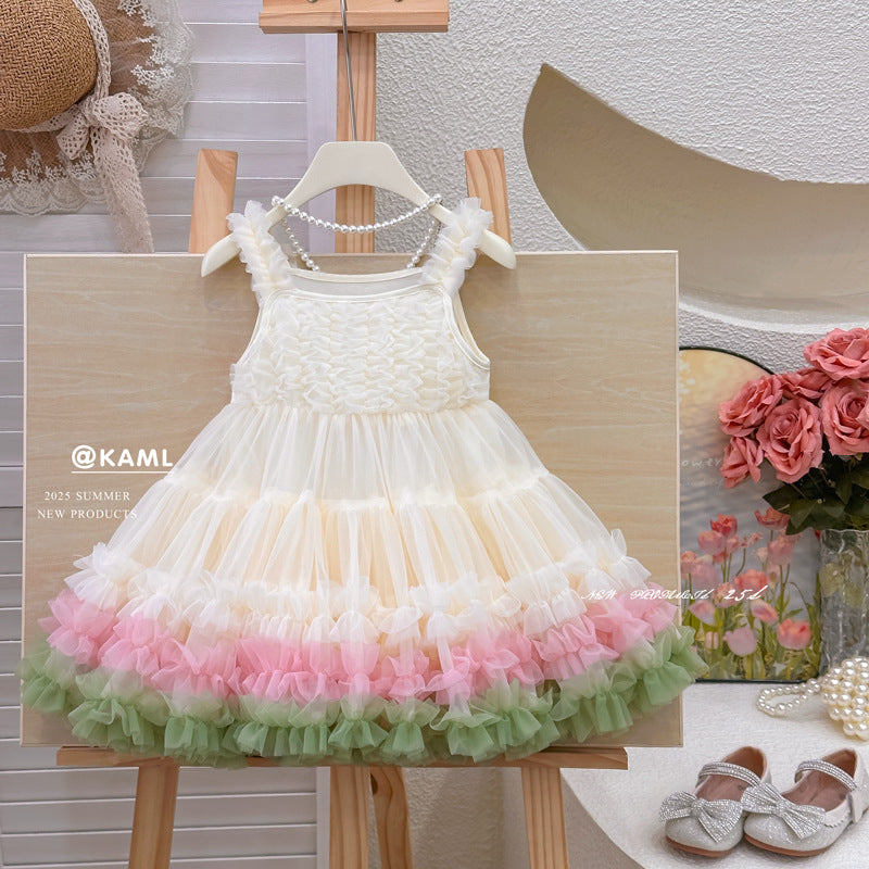 Girls' dress  summer new arrival: ultra-fairy tutu dress, little girl's princess gown
