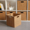 Grid cabinet storage box japanese style storage box living room imitation rattan storage woven toy book storage box foldable