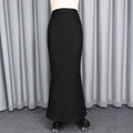 European and american fashionable elegant water ripple midi skirt - high waist, versatile, party & work, slimming fishtail bodycon skirt