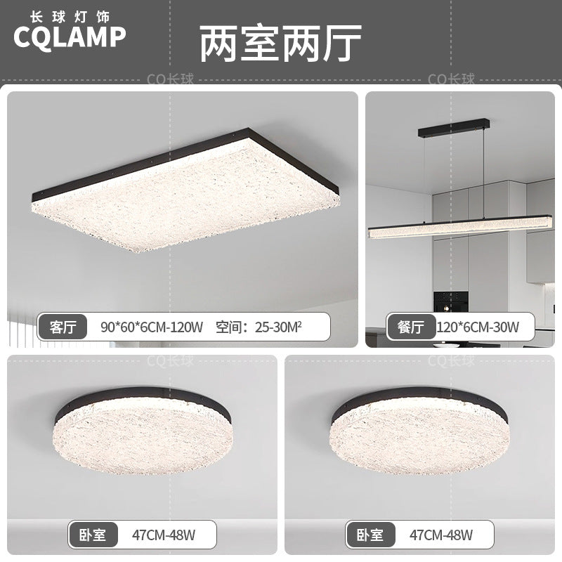 Italian minimalist living room glacier ceiling light modern simple rectangular resin light high-end sense Zhongshan lighting